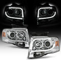 LED Tube Chrome Housing Projector Headlights Headlamps Q755