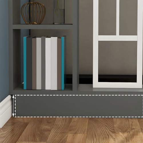 White-Black Wood Room Divider Bookshelf with Shelves Z429530