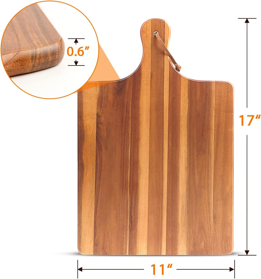 Acacia Wood Cutting Board with Handle 17"X11" H432