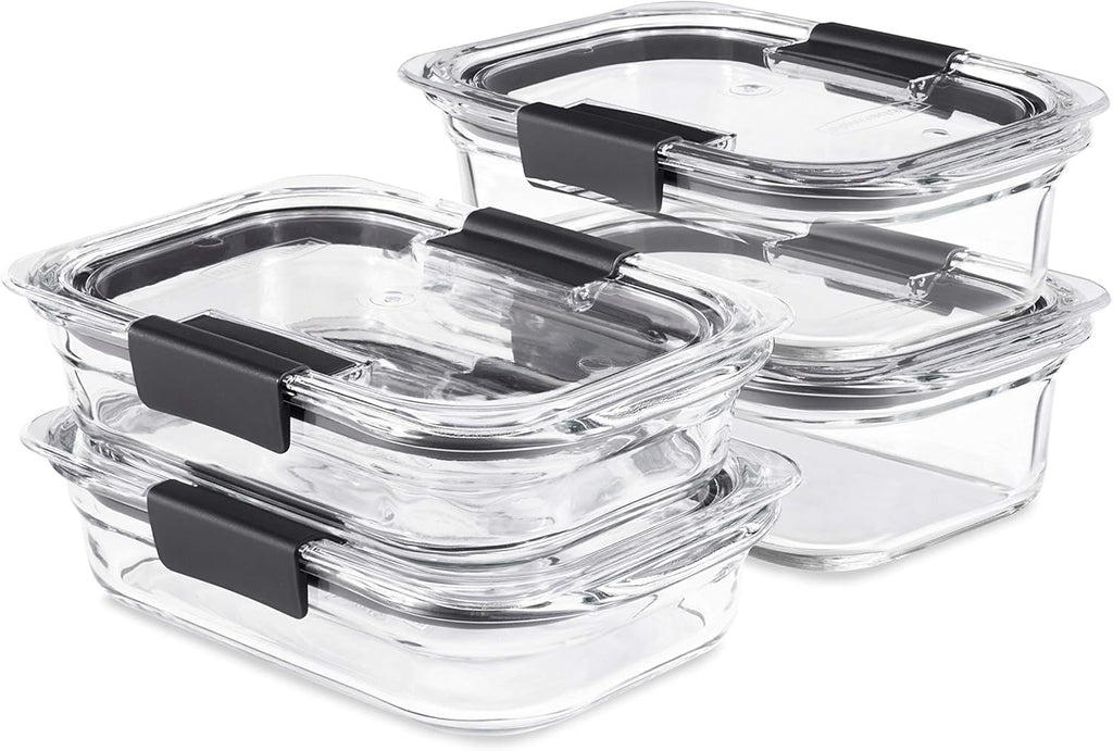 8-Piece Clear Glass Food Storage Containers with Lids T62161
