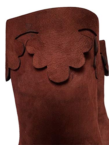 Medieval Brown Leather Knee High Boots Q307978