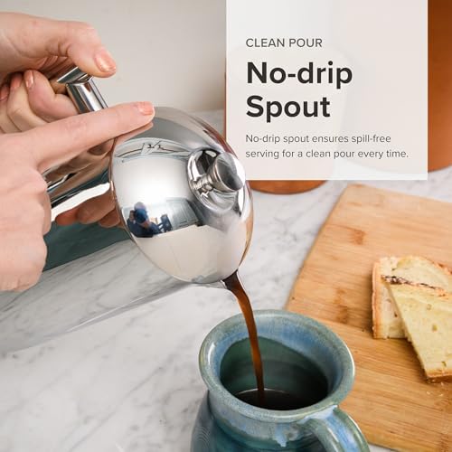 Polished 17 Ounces Double-Walled Stainless-Steel French Press Coffee Maker S741