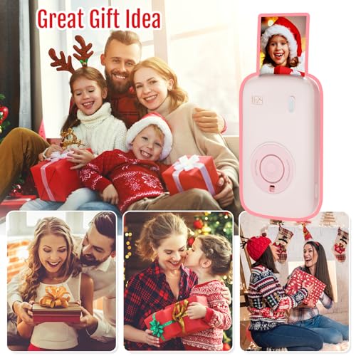 Pink Mini Portable Photo Printer with Bluetooth U1027
