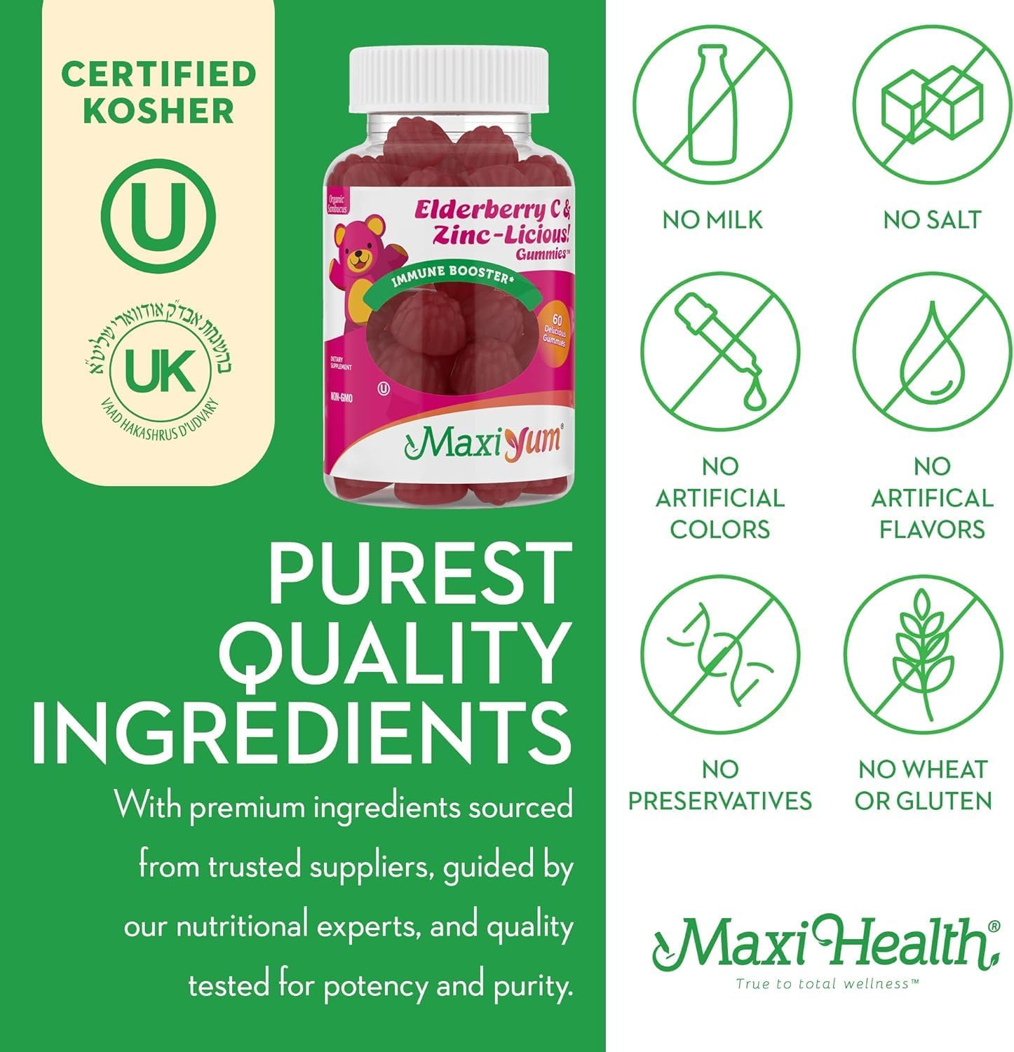 60 Gummies Elderberry Zinc Gummies with Vitamin C R457520