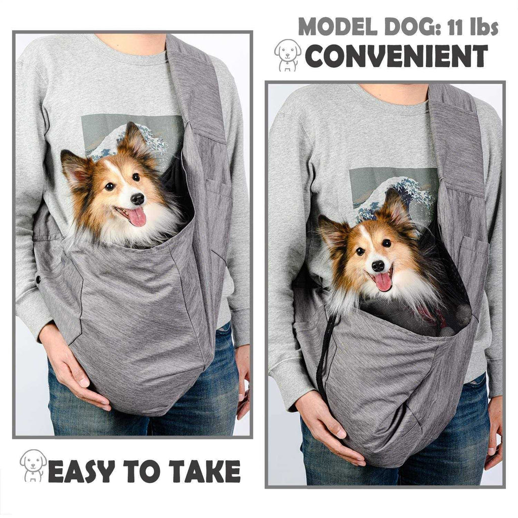 Dog Sling Carrier with Adjustable Padded Shoulder Breathable Mesh F935480