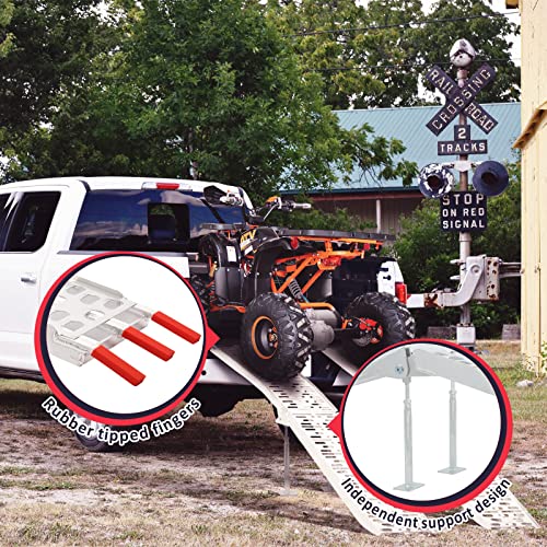 7.5FT Aluminum Folding Truck Loading Ramps with Support Legs / 2Pcs J623