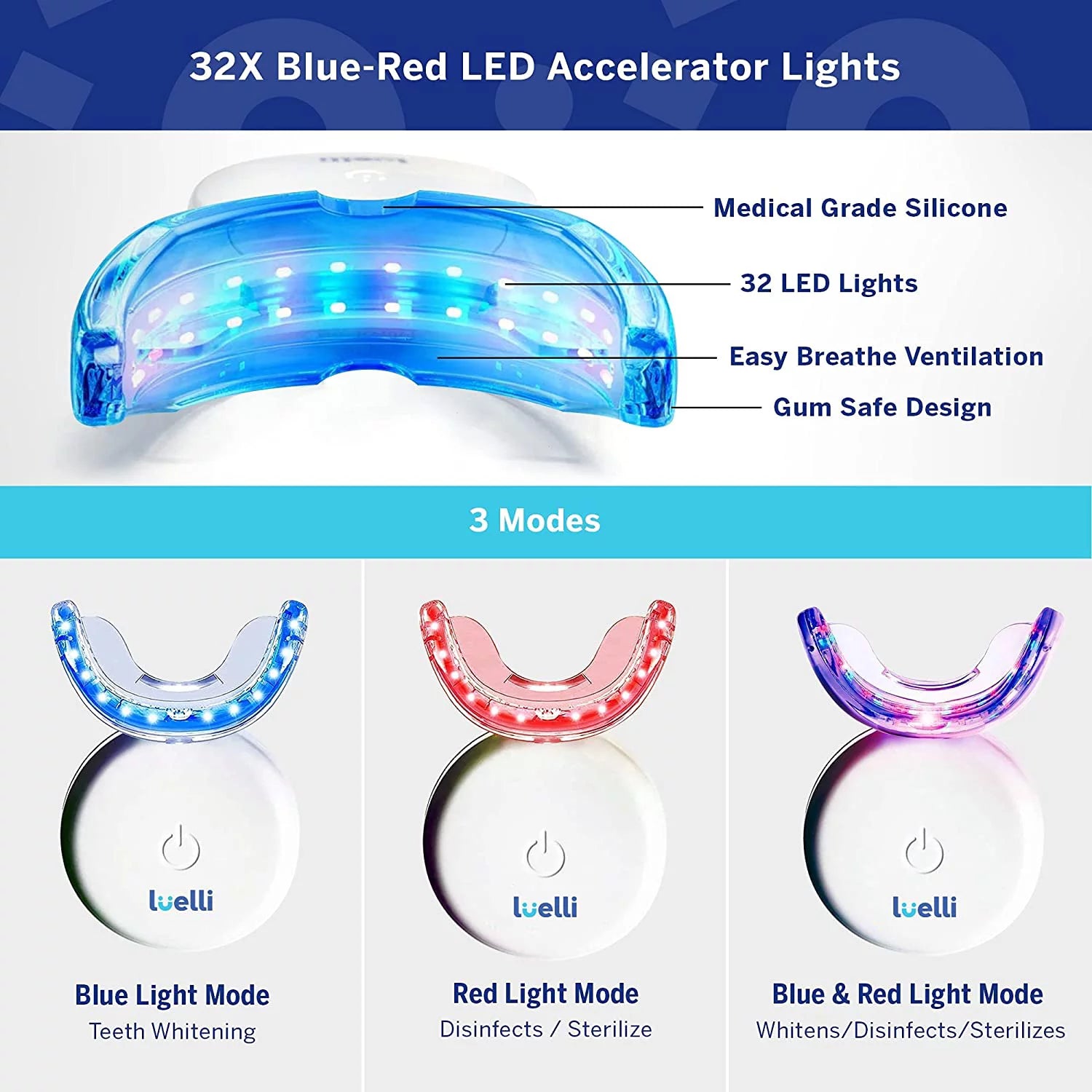 Teeth Whitening Kit with 32 LED Lights and Whitening Gel Pen X318452