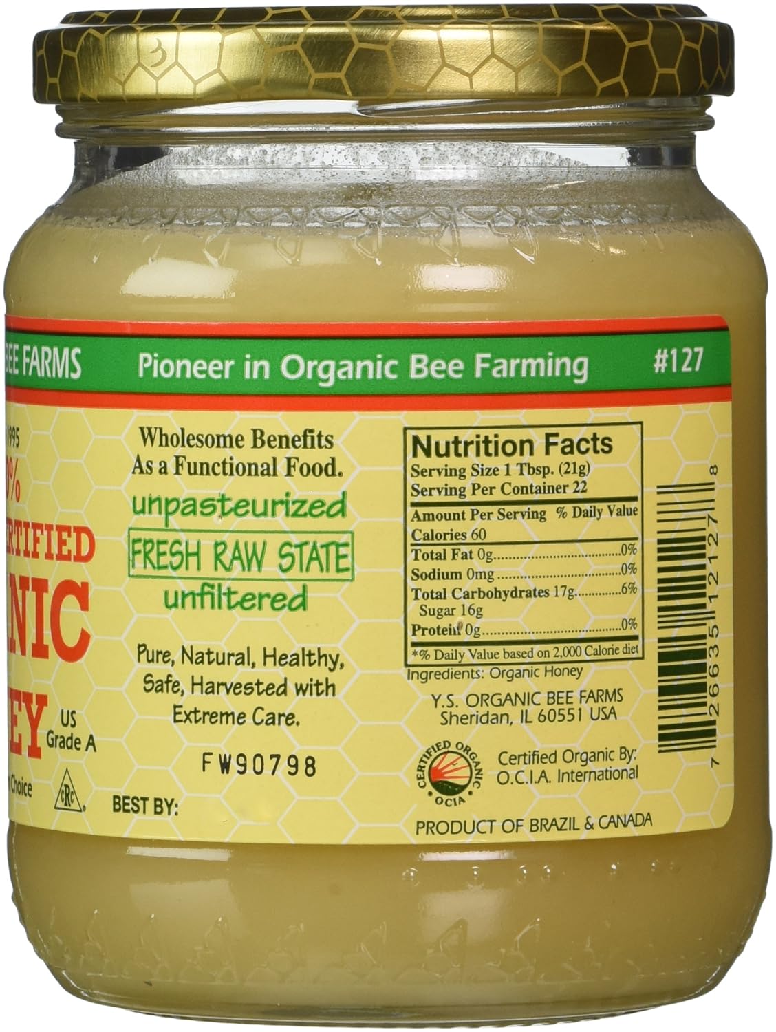 Organic Honey, 16 oz N40014