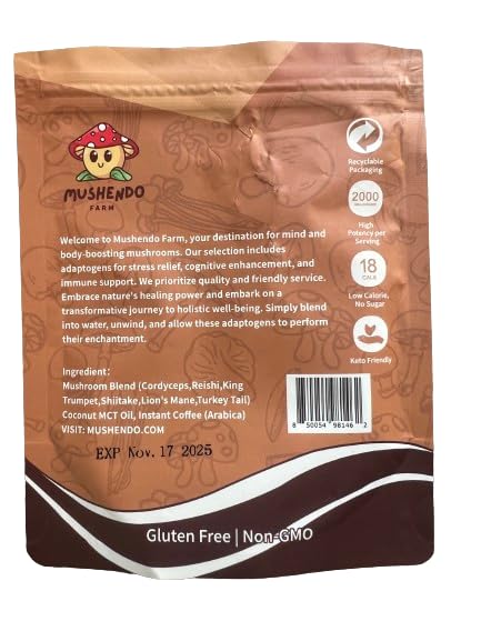 Mushroom Instant Coffee 35 Servings Vegan Non-GMO Z376926