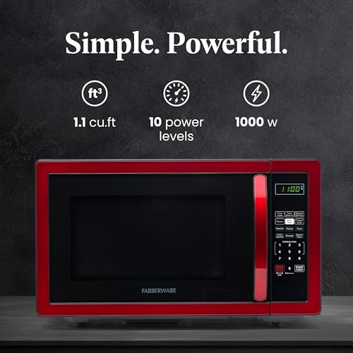1000 Watts 1.1 cu ft Black Stainless Steel Microwave Oven N942304