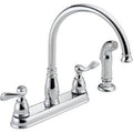Chrome 2-Handle Kitchen Sink Faucet with Side Sprayer M7352
