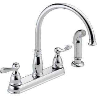 Chrome 2-Handle Kitchen Sink Faucet with Side Sprayer M7352