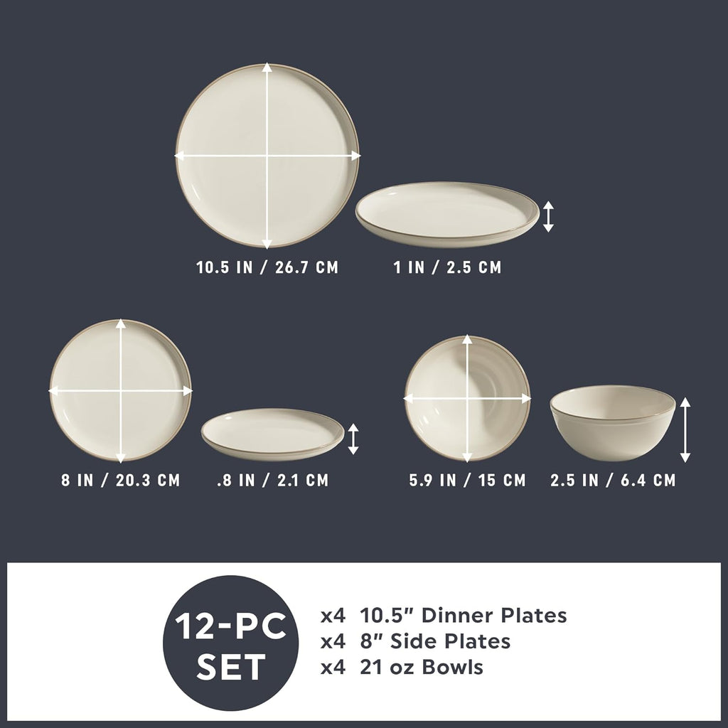 16-Pc Stoneware Dinnerware Set, Navy N6302