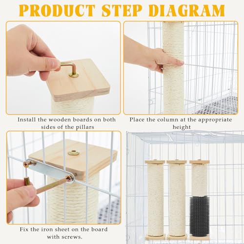 3 Pack Cat Scratching Post 13 Inch Wooden Sisal S637