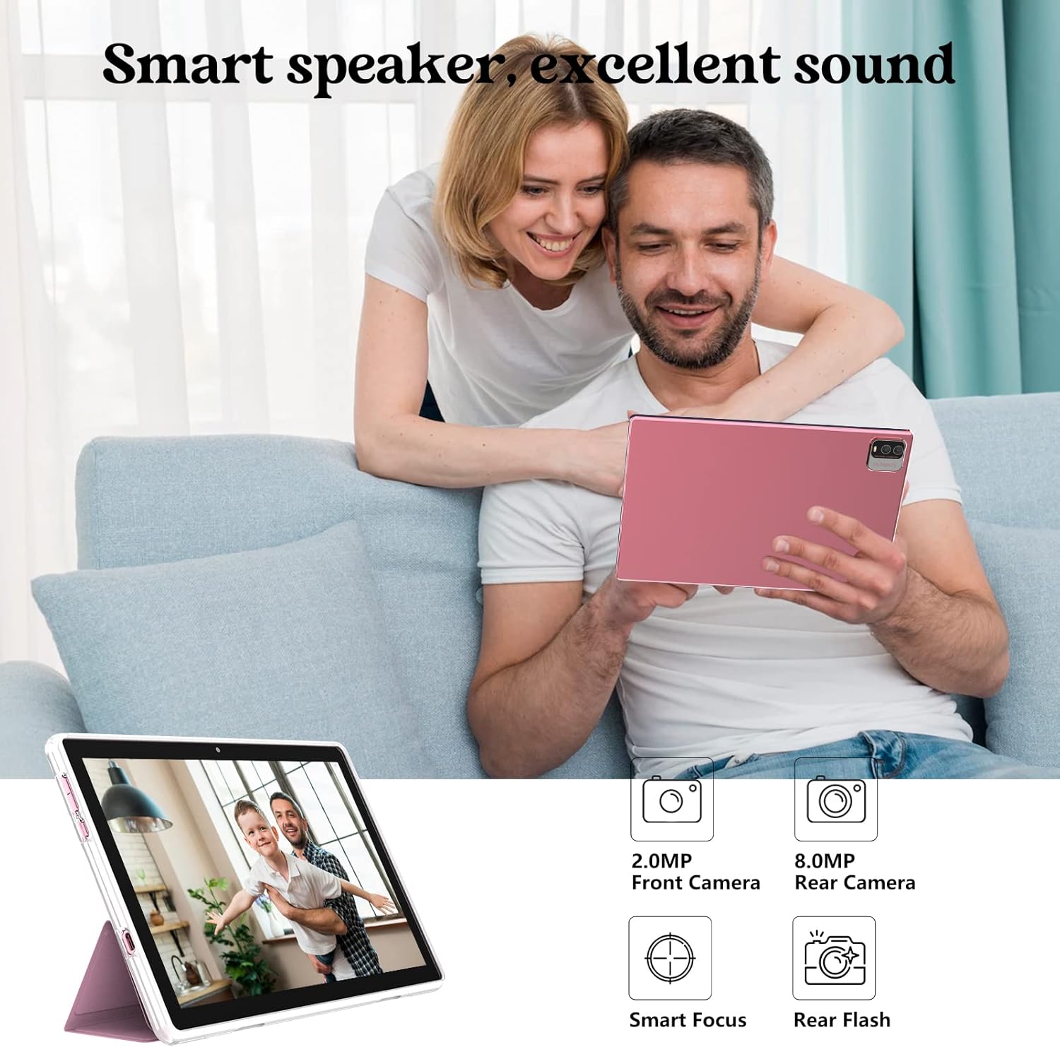 10.1" Android 13 Tablet 64GB+8GB RAM Pink G366