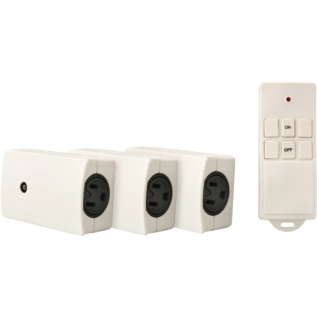 White 3-Pack Wireless Remote Control with 3 Outlets B44806
