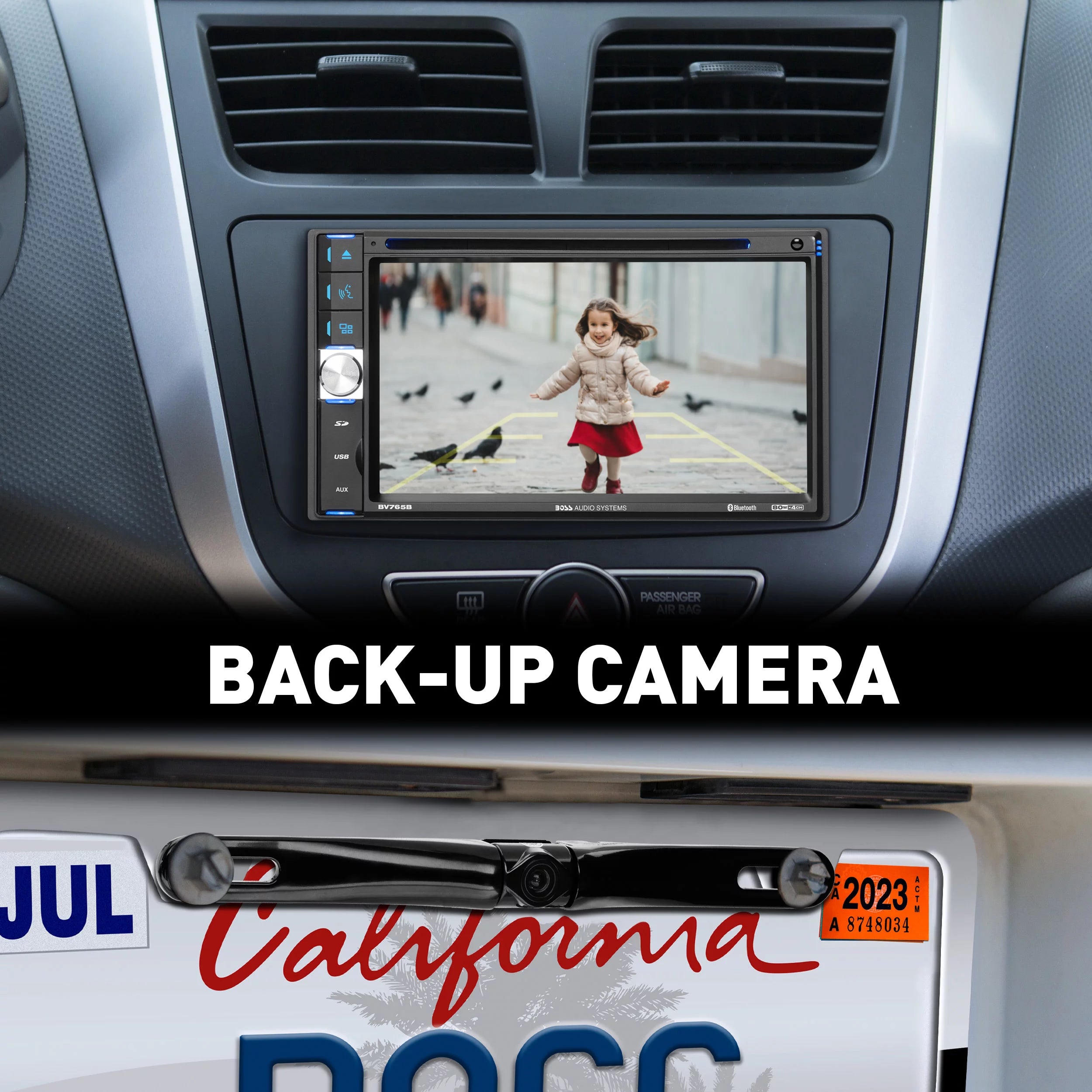 Restored 6.5 Inch Double Din Touchscreen Car Audio Stereo System with Bluetooth U872