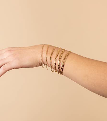 14k Gold Figaro Link Chain Bracelet J330