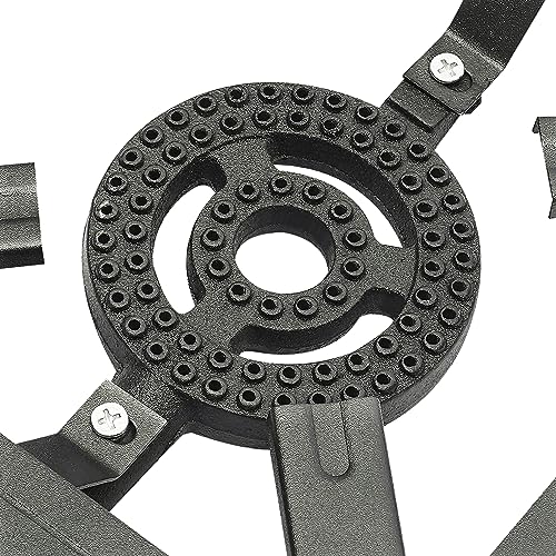 Portable Double Propane Gas Burner Cast Iron Stove with 1.5m Propane Regulator Hose X2637