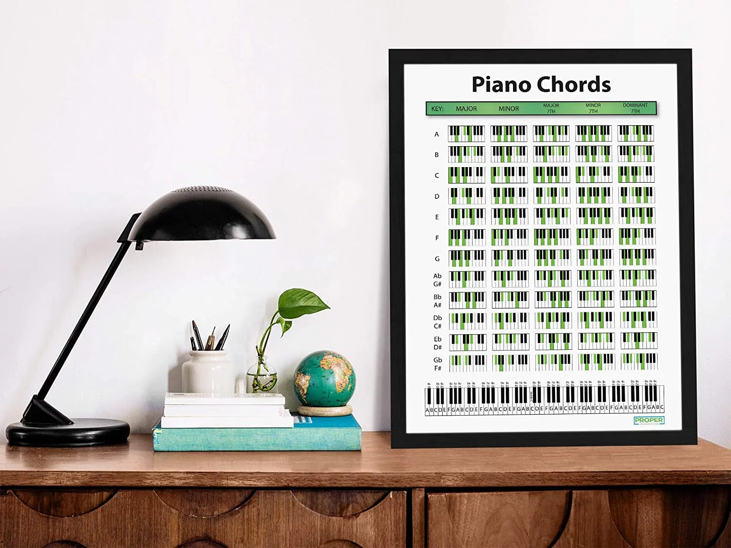 18x24 Piano Chord Chart Poster O7654