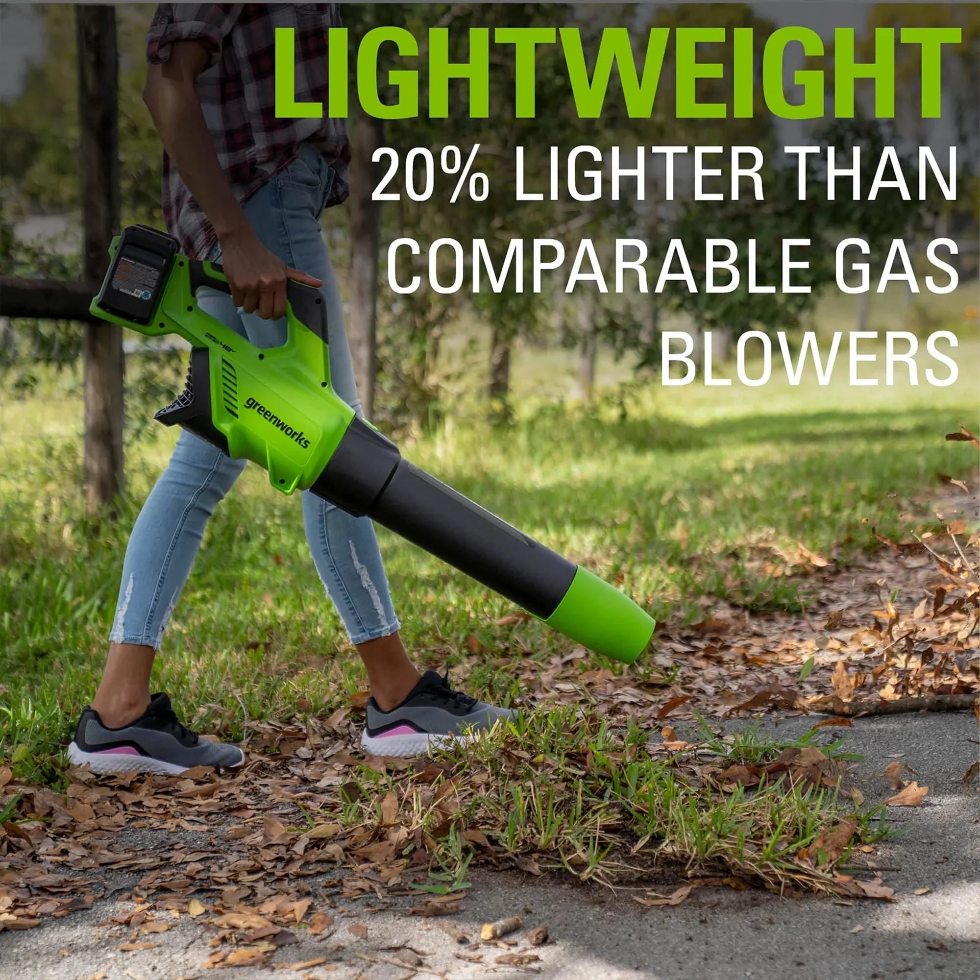 48V Brushless Leaf Blower 515CFM 125MPH with 2 2.0Ah Batteries & 4A Dual Port Charger A1821