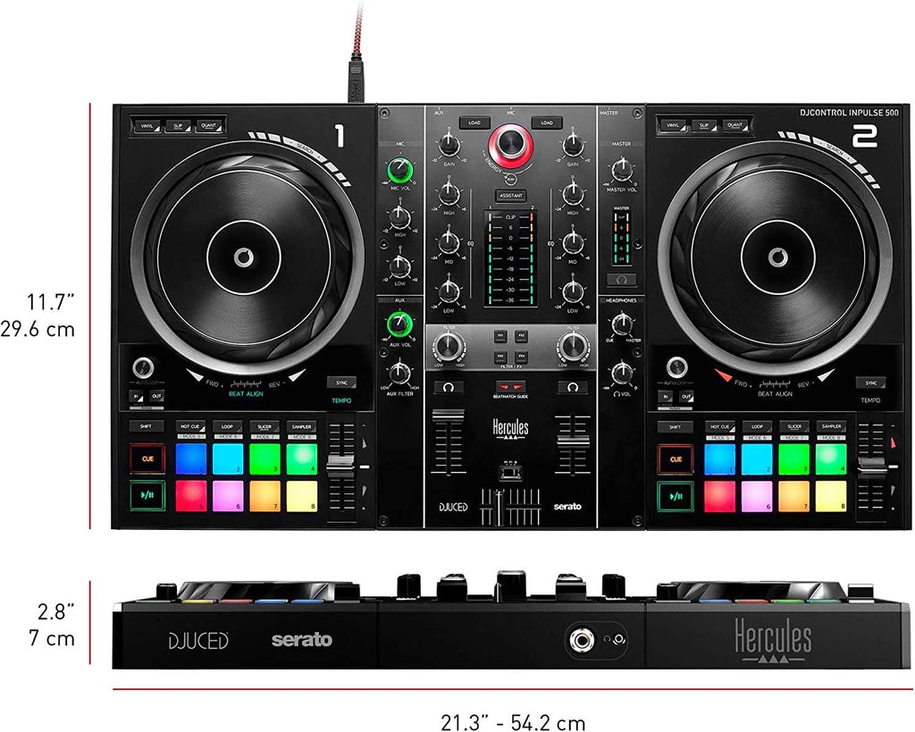 DJ Controller with DJ Headphones and Audio Cable M387