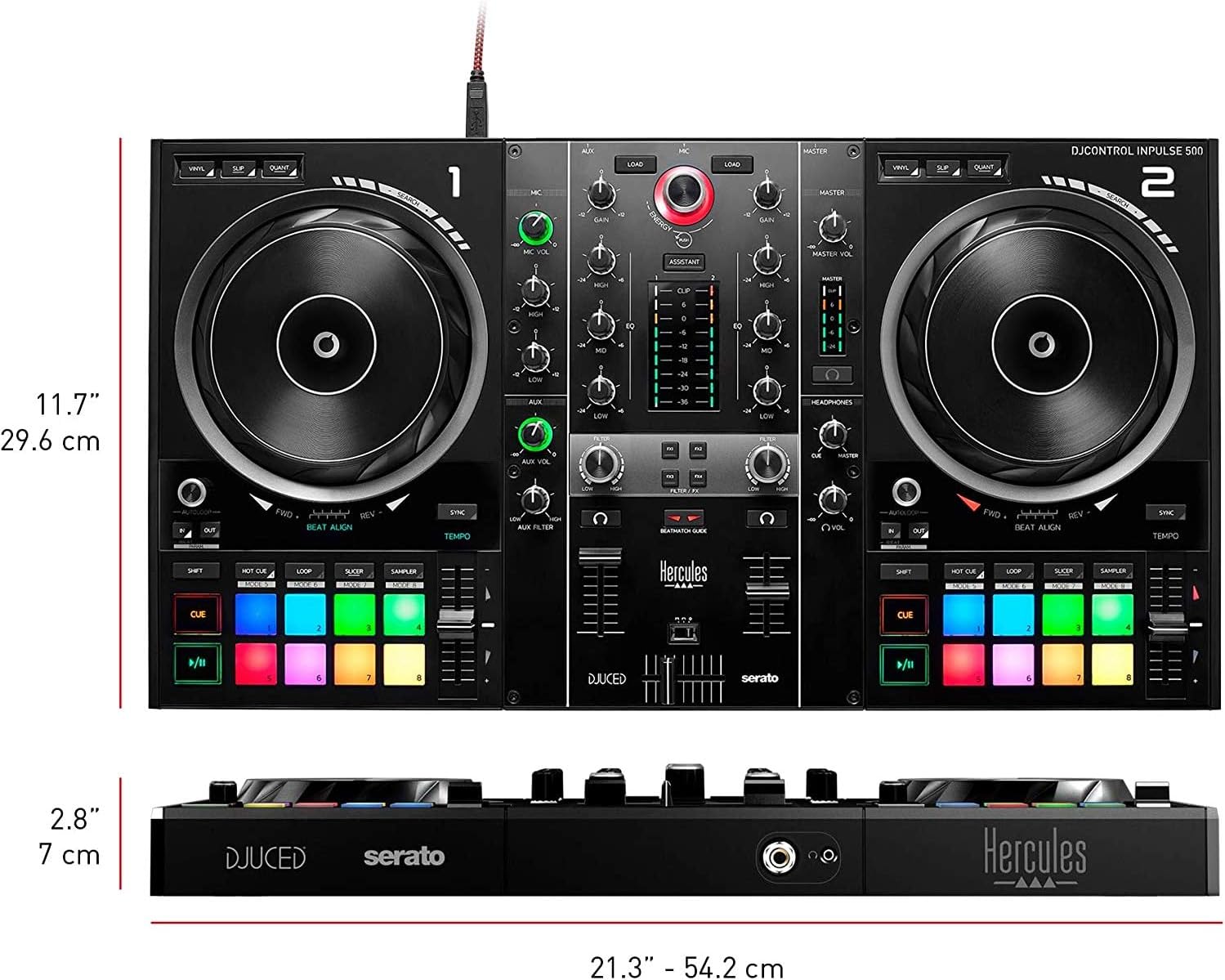 DJ Controller with DJ Headphones and Audio Cable M387