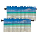 Blue Ocean Tropical Beach Valances Half Window Curtain Set of 2 52x18 Inch S7525