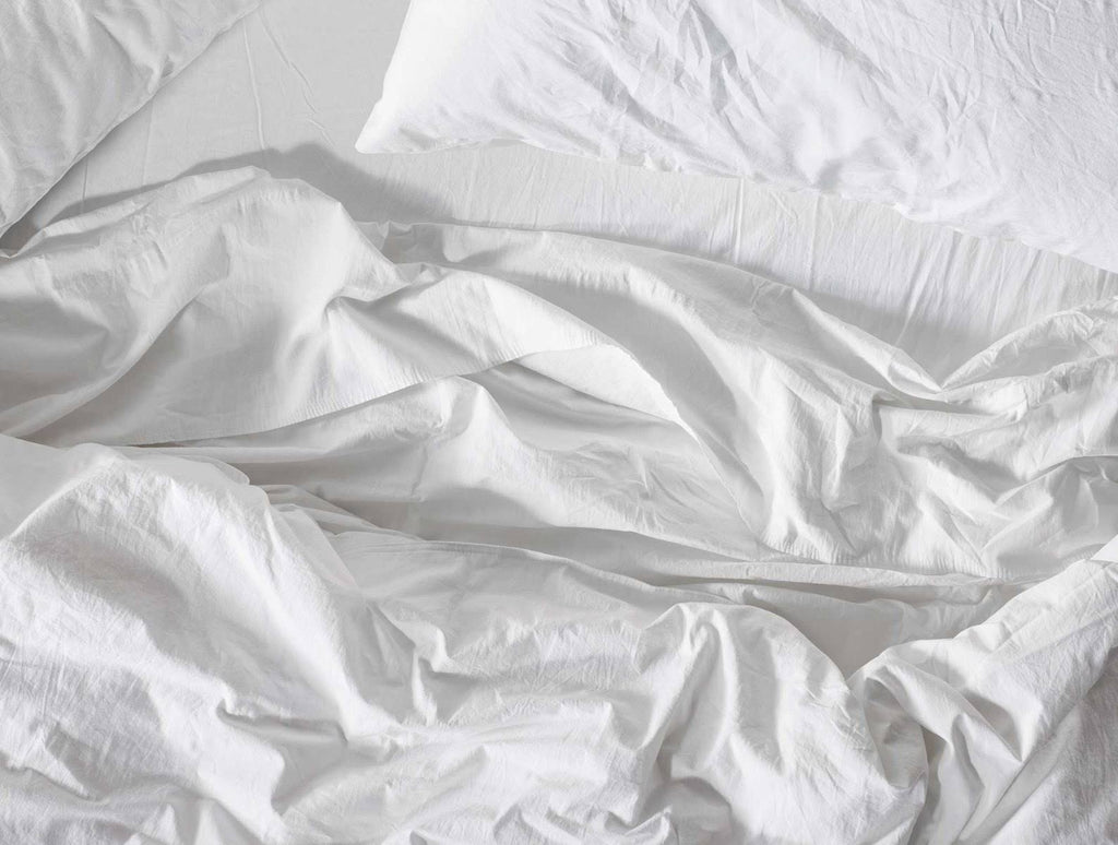 Organic Crinkled Percale Fitted Sheet King Steel Blue U258570