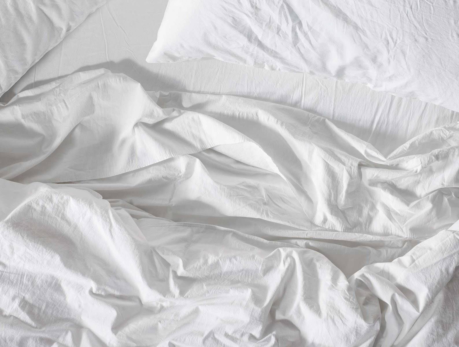 Organic Crinkled Percale Fitted Sheet King Steel Blue U258570