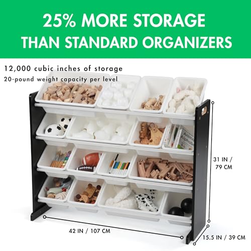 16 Removable Bins Grey White Toy Storage Organizer O894168