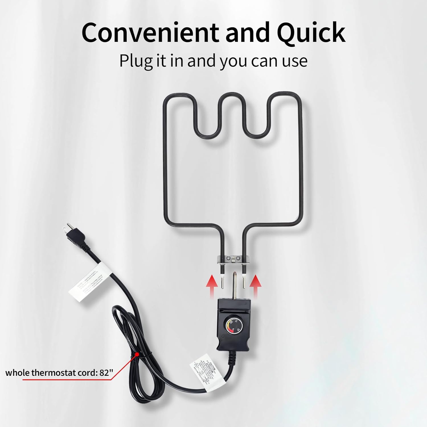 1500 Watt Heating Element with Adjustable Thermostat Cord Controller X55811