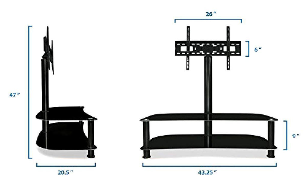 Floor TV Stand with Glass Shelves D27745