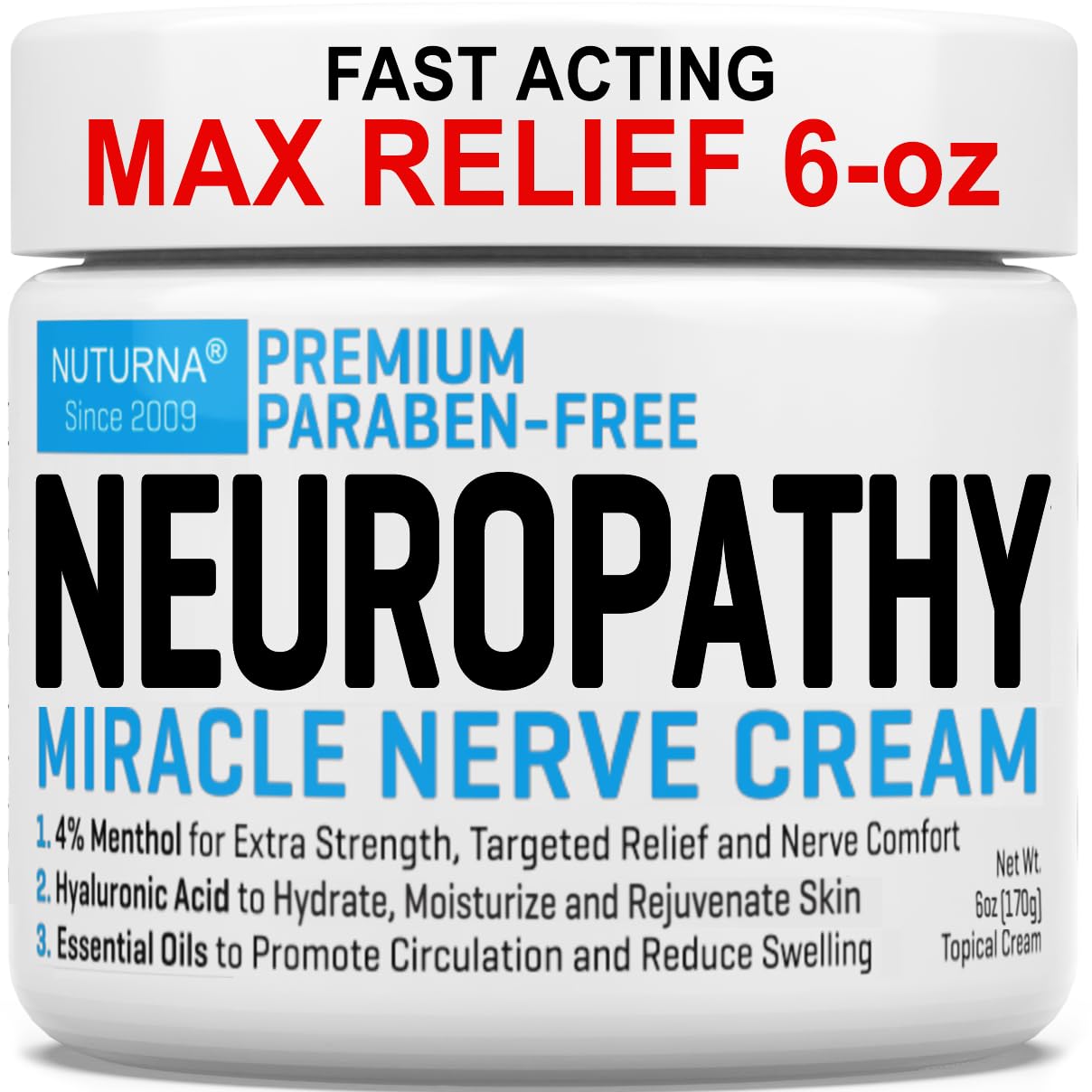 Nerve Relief Cream with 4% Menthol MSM 6 Oz P63709