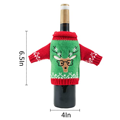 4 Pack Knitted Christmas Wine Bottle Covers S1965