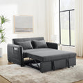 54" 3-in-1 Convertible Sleeper Pull Out Sofa Bed Recliner Grey Z10714