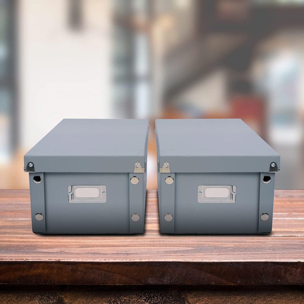 2 Pack Durable DVD Storage Box with Lids S910849