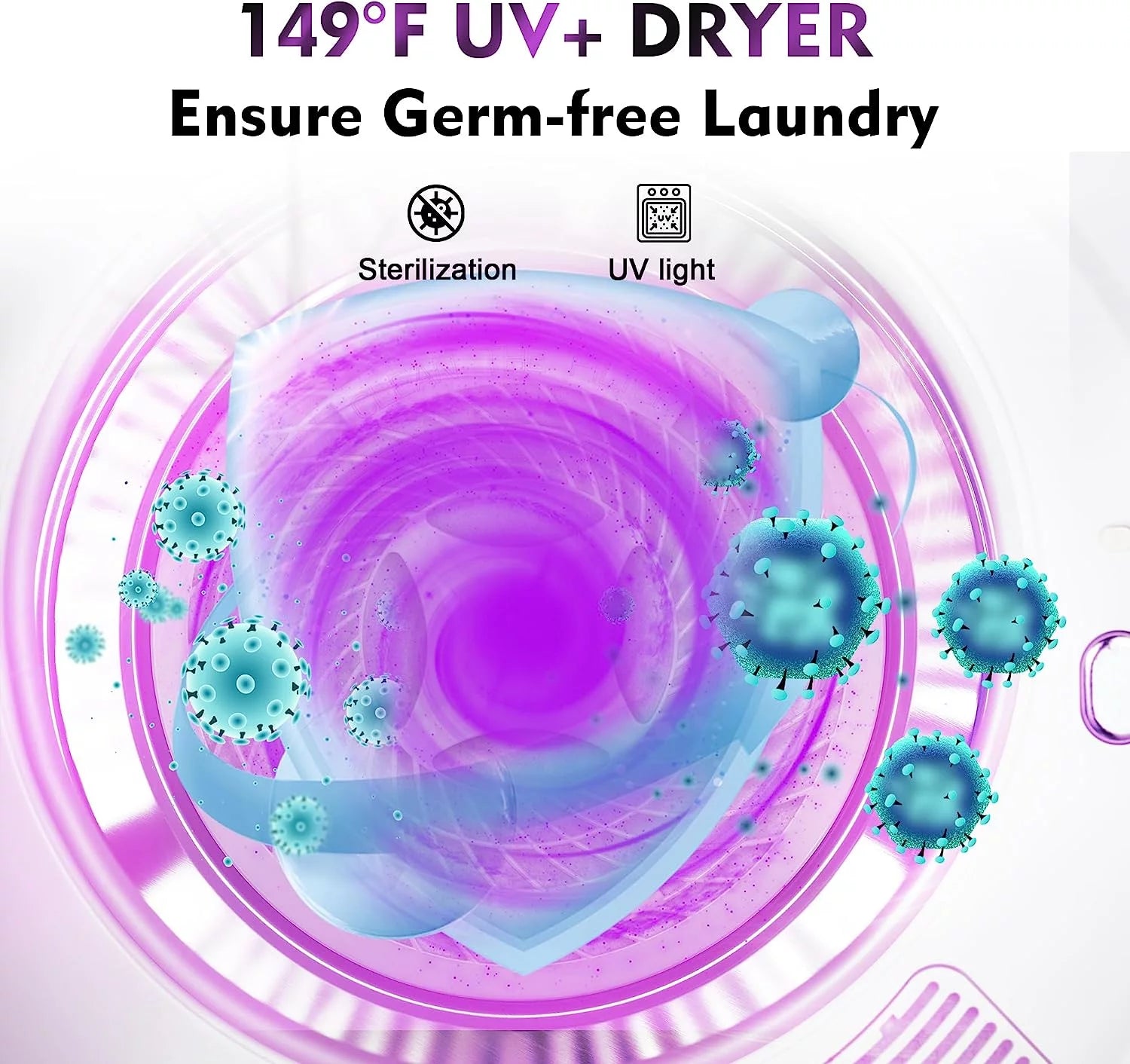 Compact Electric Clothes Dryer 8.8 Lbs 850W with Moisture Sensor P85896