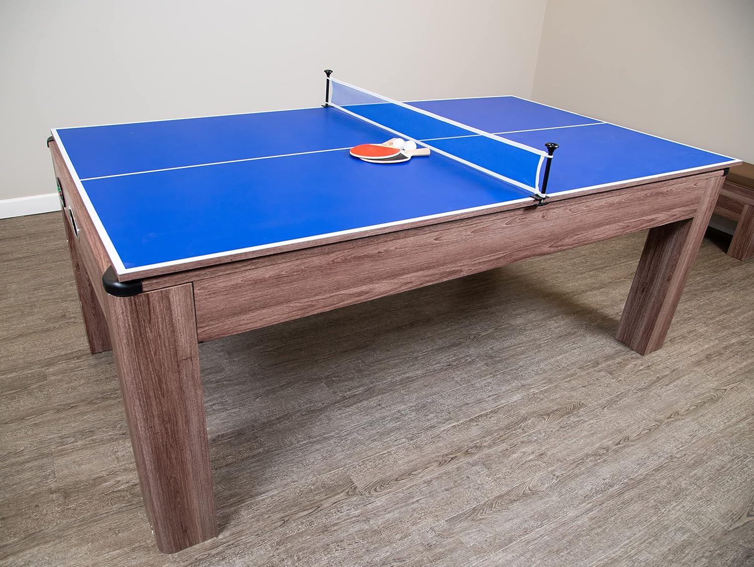 7-ft Air Hockey Table Tennis Combination with Dining Top and Two Storage Benches S105