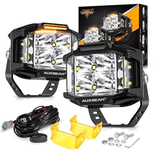 72W LED Rectangle Offroad Cube Spotlights with Amber DRL Z148