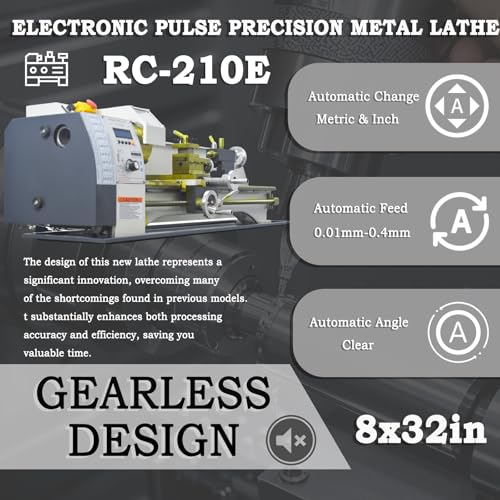 8"x32" Benchtop Metal Lathe Machine 1100W 50-2500RPM I8944