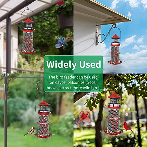 Blue 14" Solar Bird Feeder with Rotating Beacon LED Light A806
