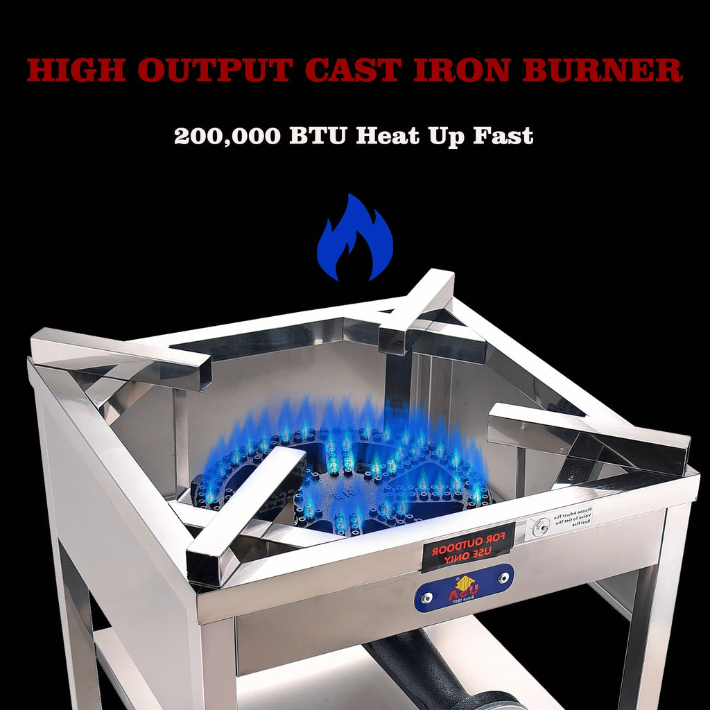 Stainless Steel Propane Burner Outdoor Cooker Stove 200,000 BTU Y154316