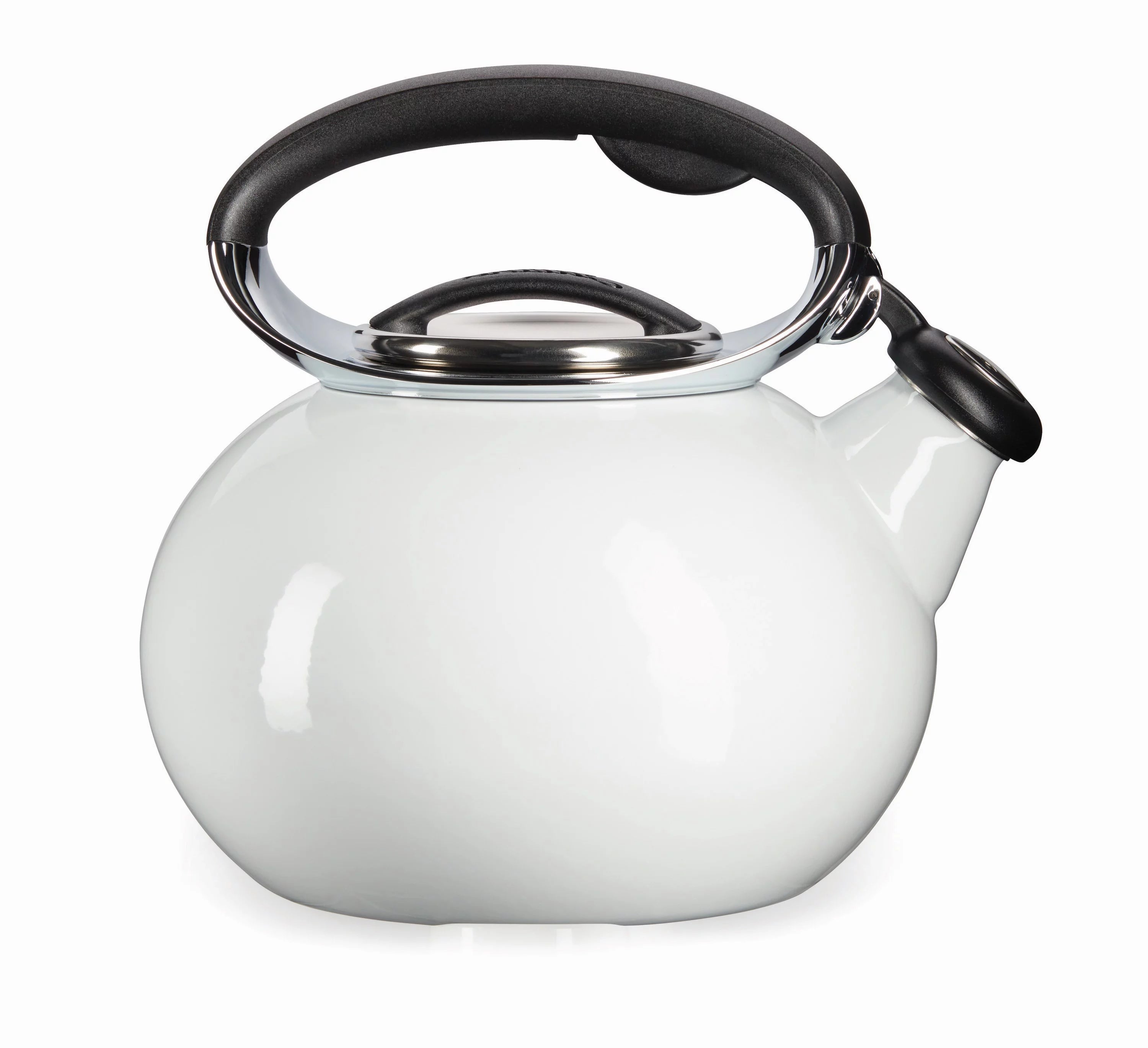 White Enamel on Steel Tea Kettle B388