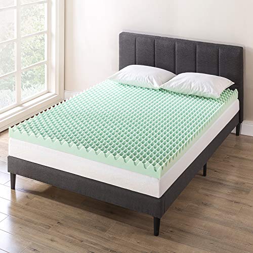 2 Inch Egg Crate Memory Foam Mattress Topper, Full, Green A12647