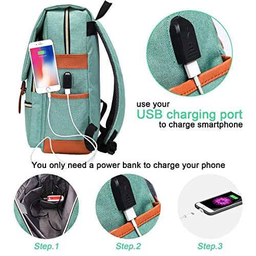 Grey Laptop Backpack with USB Charging Port G490349