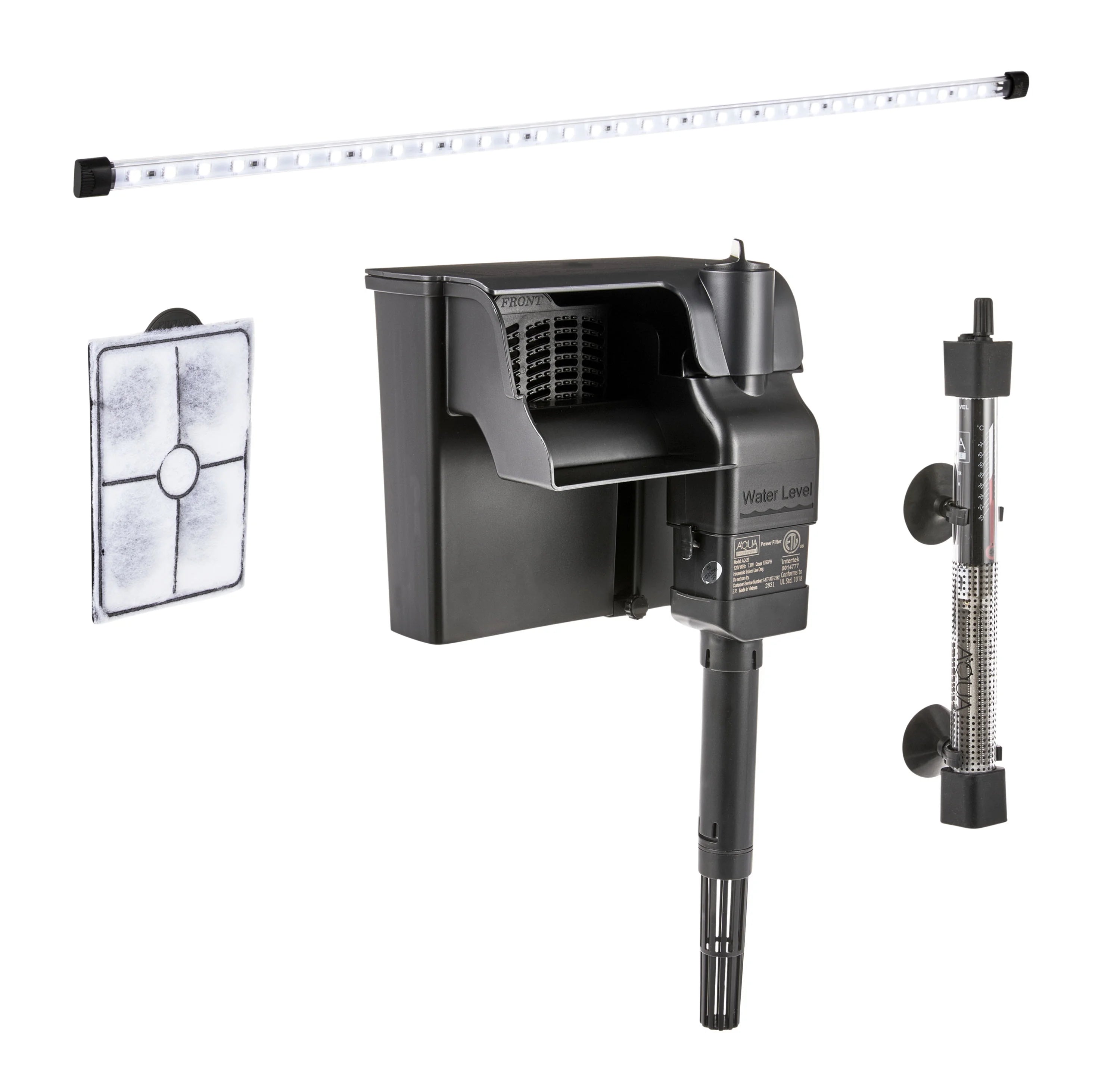 Black 29 Gallon Glass Aquarium Starter Kit Q923