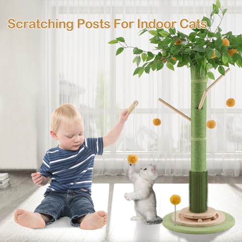 45 Inch Tall Cat Scratching Post with Sisal Rope J395
