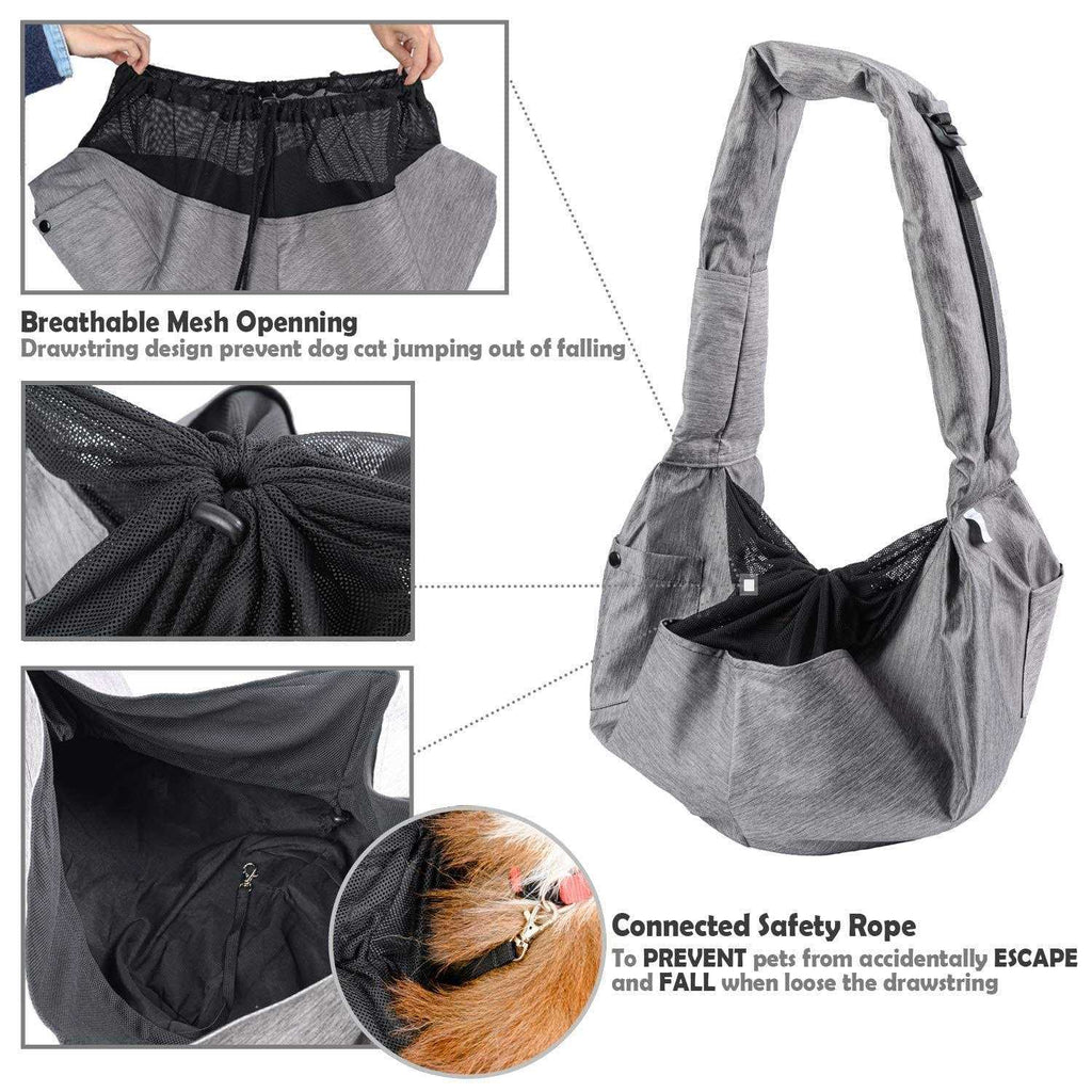 Dog Sling Carrier with Adjustable Padded Shoulder Breathable Mesh F935480