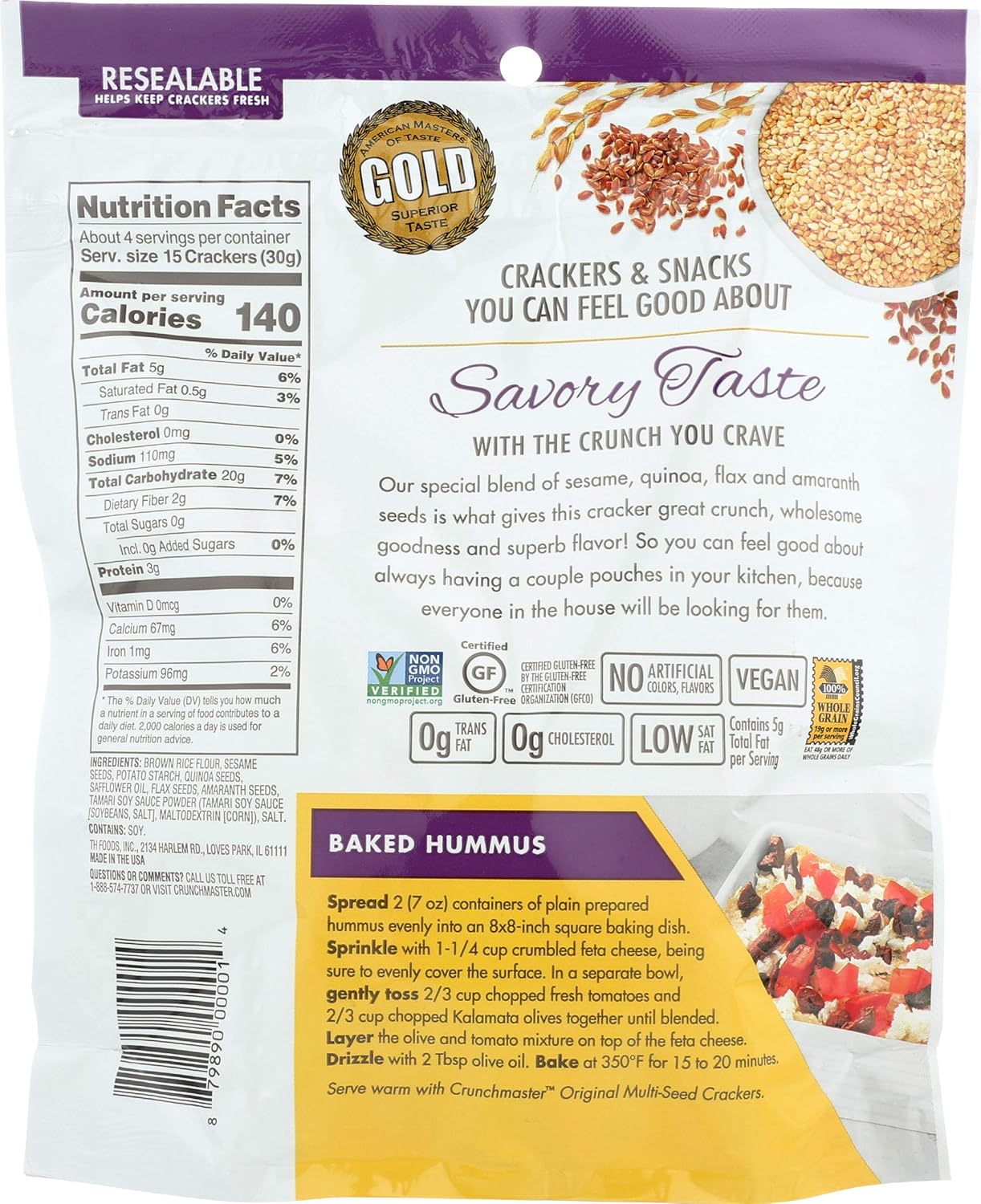 Multi-Seed Crackers, 4.5oz (Pack of 12) G30408